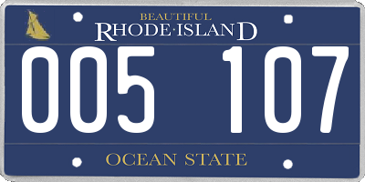 RI license plate 005107