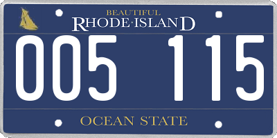 RI license plate 005115