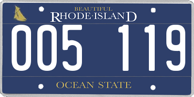 RI license plate 005119