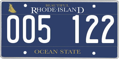 RI license plate 005122