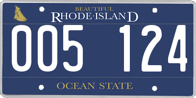 RI license plate 005124