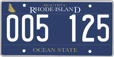 RI license plate 005125