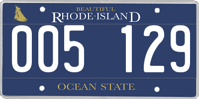 RI license plate 005129