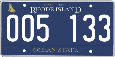 RI license plate 005133