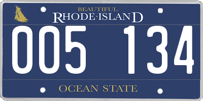 RI license plate 005134