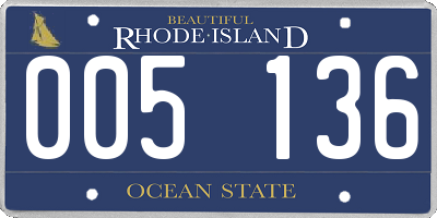 RI license plate 005136