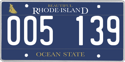 RI license plate 005139