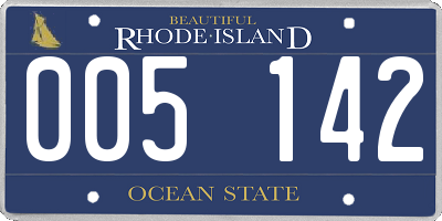 RI license plate 005142