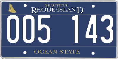 RI license plate 005143