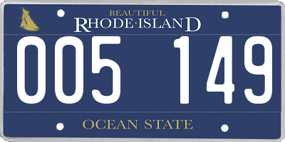 RI license plate 005149