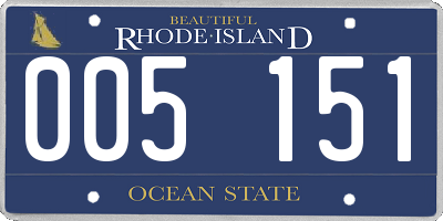 RI license plate 005151