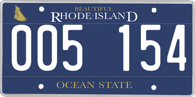 RI license plate 005154