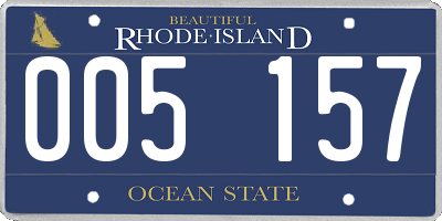 RI license plate 005157