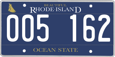 RI license plate 005162