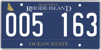 RI license plate 005163