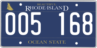 RI license plate 005168