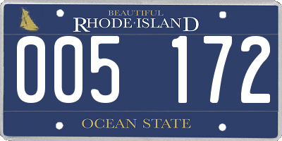RI license plate 005172