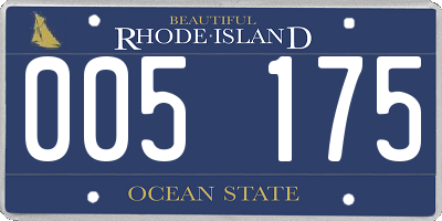 RI license plate 005175