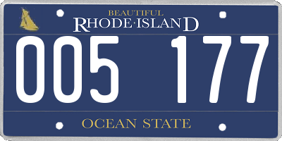 RI license plate 005177