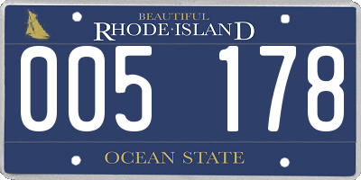 RI license plate 005178