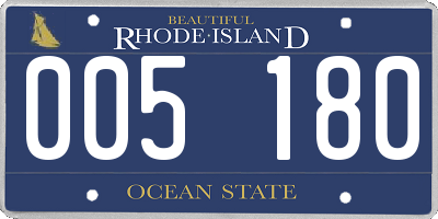 RI license plate 005180