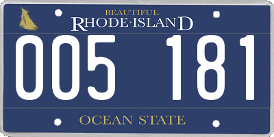 RI license plate 005181