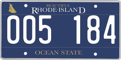 RI license plate 005184