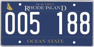 RI license plate 005188