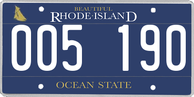 RI license plate 005190