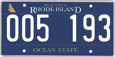 RI license plate 005193