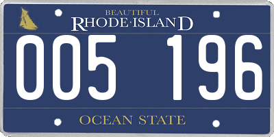 RI license plate 005196