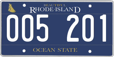 RI license plate 005201