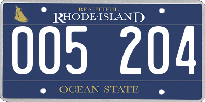 RI license plate 005204