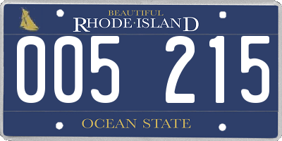 RI license plate 005215