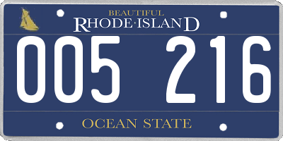 RI license plate 005216