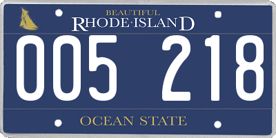 RI license plate 005218