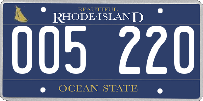 RI license plate 005220