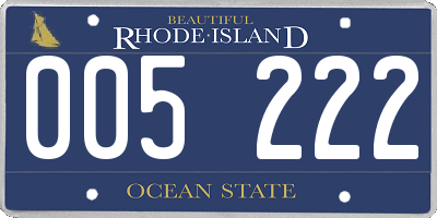 RI license plate 005222