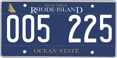 RI license plate 005225