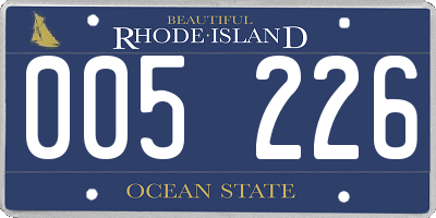 RI license plate 005226