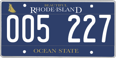 RI license plate 005227