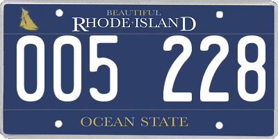 RI license plate 005228