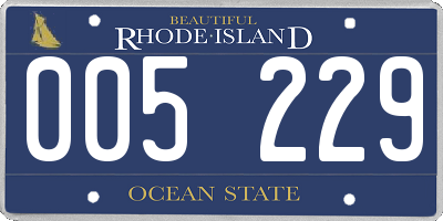 RI license plate 005229