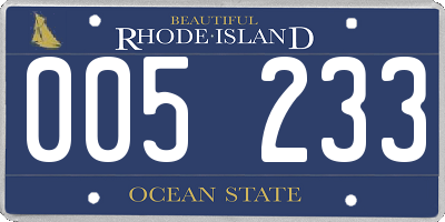 RI license plate 005233