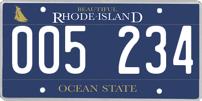 RI license plate 005234