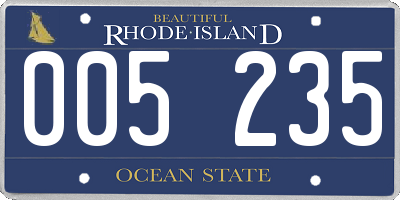 RI license plate 005235