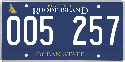 RI license plate 005257