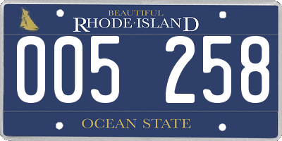 RI license plate 005258