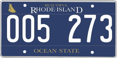 RI license plate 005273