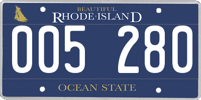 RI license plate 005280